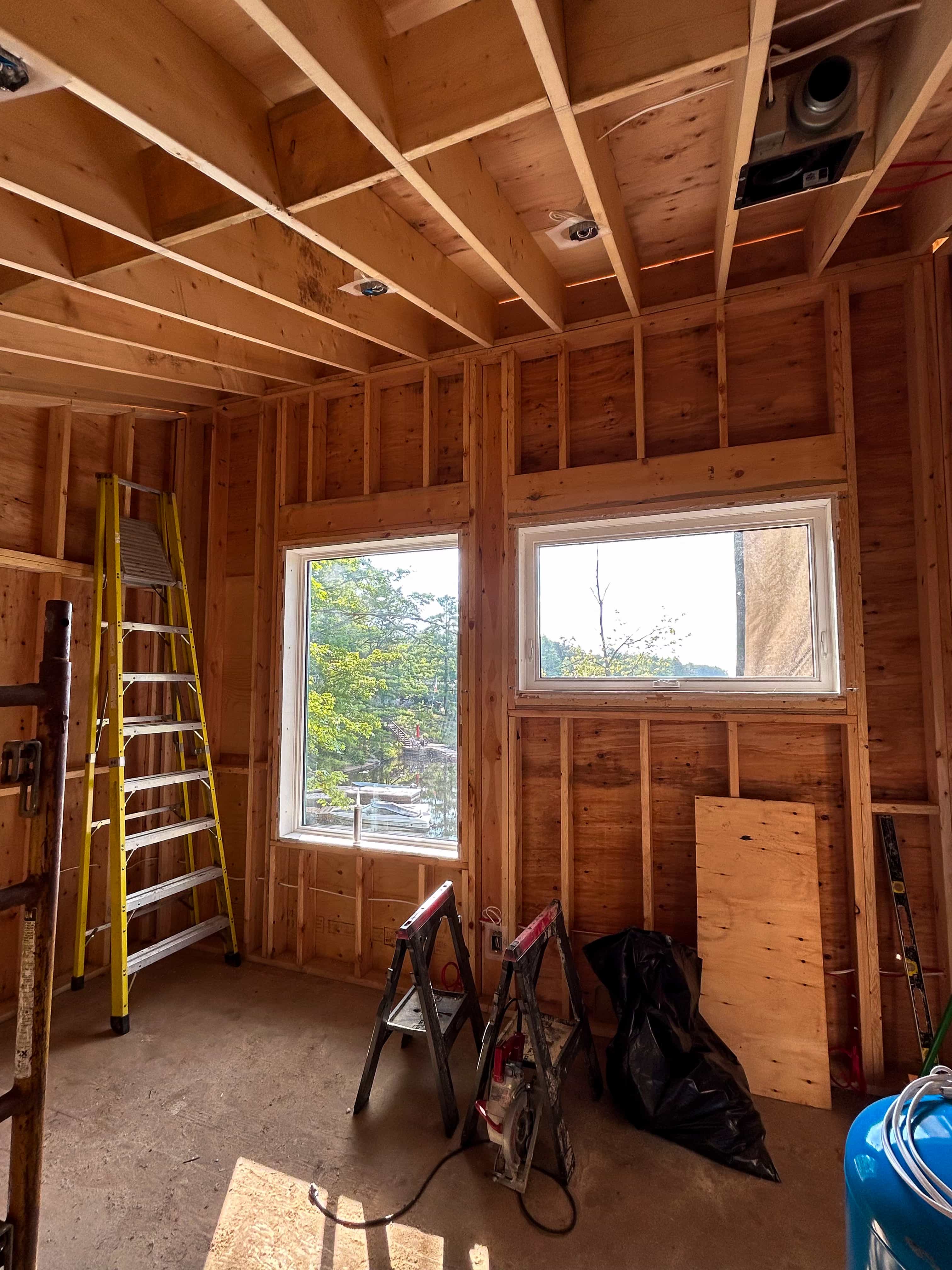 Hallway with skylight